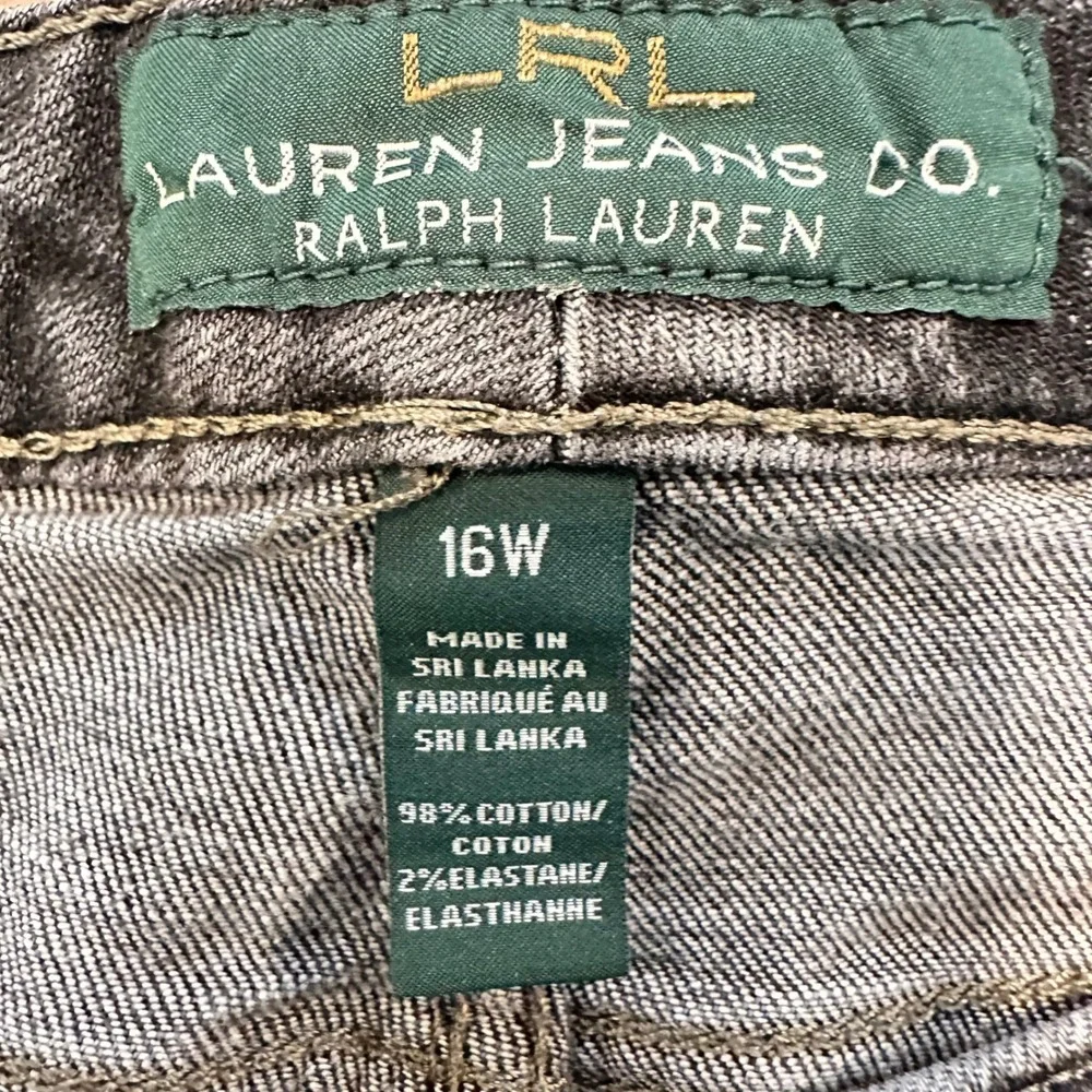 Lauren Ralph Lauren Jeans Women Black Heritage Straight Leg Stretch Denim 16W